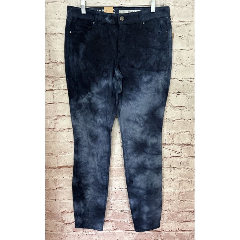 DKNY Womens JEGGING Jeans Dark Blue Tie Dye Denim Stretch Cotton Size 10 NEW
